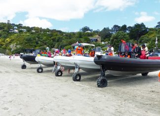 Sealegs lineup Onetangi Beach Race