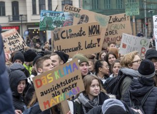 German students strike for climate action in Germany as part of the global initiative